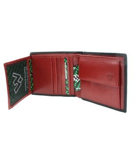 Červenočerná pánská kožená peněženka 513-1321-60/31