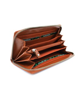 Koňaková dámská kožená zipová peněženka 511-3559-05