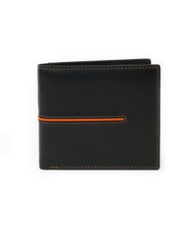 Černooranžová pánská kožená peněženka 513-3223A-60/84