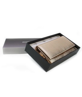 Zlatorůžová dámská psaníčková kožená peněženka s klopnou 511-2120-01