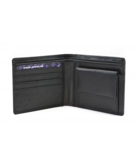 Černošedá pánská kožená peněženka 513-3223A-60/66