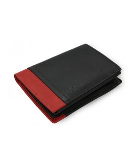Černo-červená pánská kožená peněženka 514-4724-60/31