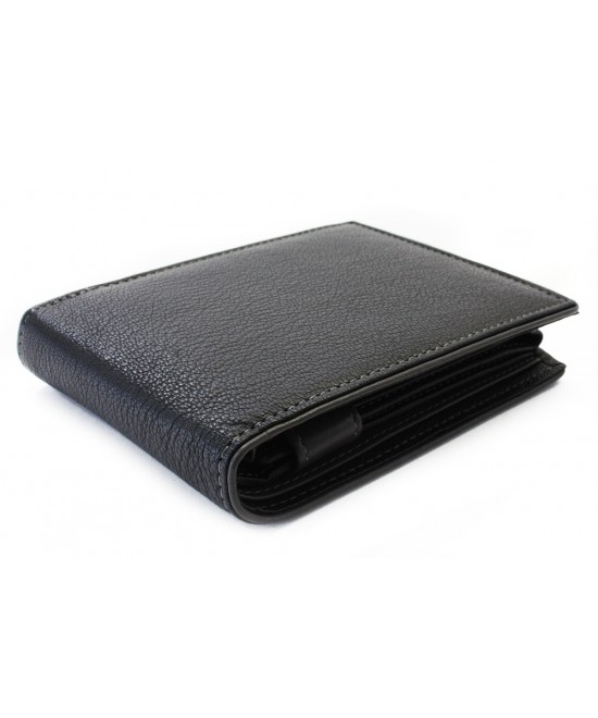 Černošedá pánská kožená peněženka s vnitřní zápinkou 513-8142-60/66