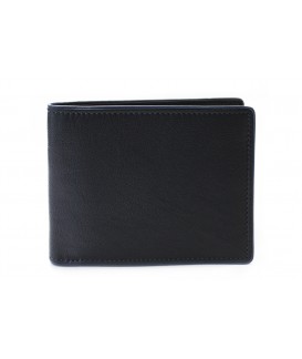 Černá pánská kožená peněženka s modrou zápinkou 513-8142-60/97
