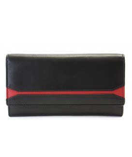 Černočervená dámská kožená peněženka s klopnou 511-2407-60/31
