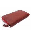 Červená dámská kožená zipová peněženka se vzorem 511-2265-31