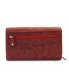 Červená dámská kožená klopnová peněženka se vzorem 511-2235-31