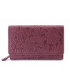 Fuchsiová dámská střední kožená peněženka s klopnou 511-2266-36