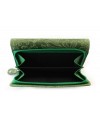 Zelená dámská střední kožená peněženka s klopnou 511-2266-57