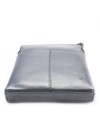 Tmavě stříbrná kožená zipová dámská kabelka 212-3013-29