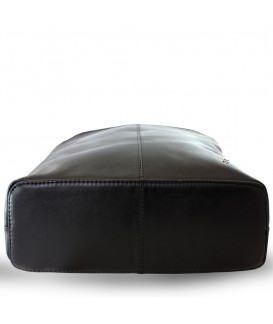 Černý kožený zipový batoh 311-8955-60