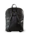 Černý kožený zipový batoh 311-8955-60