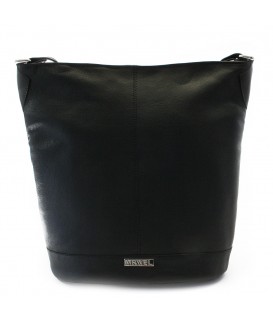 Černá dámská kožená zipová kabelka 212-4002-60