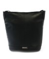 Černá dámská kožená zipová kabelka 212-4002-60