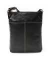 Černá kožená zipová kabelka 212-3013-60