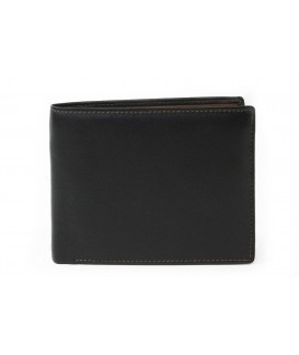 Hnědočerná pánská kožená peněženka s vnitřní zápinkou 513-4404A-60/40
