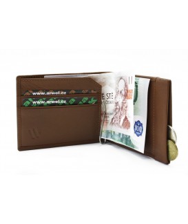 Hnědá pánská kožená peněženka s kapsou na mince 519-2910-40