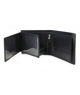 Černá pánská kožená peněženka s vnitřní zápinkou 513-3978-60